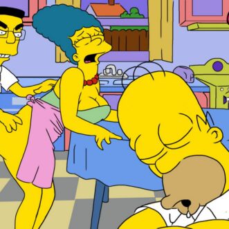 Marge Simpson Fucked Marge Simpson Threesome Cartoon