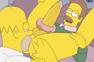 Ned Flanders Penis Homer Simpson Futanari Cartoon