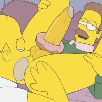 Ned Flanders Penis Homer Simpson Gay Cartoon