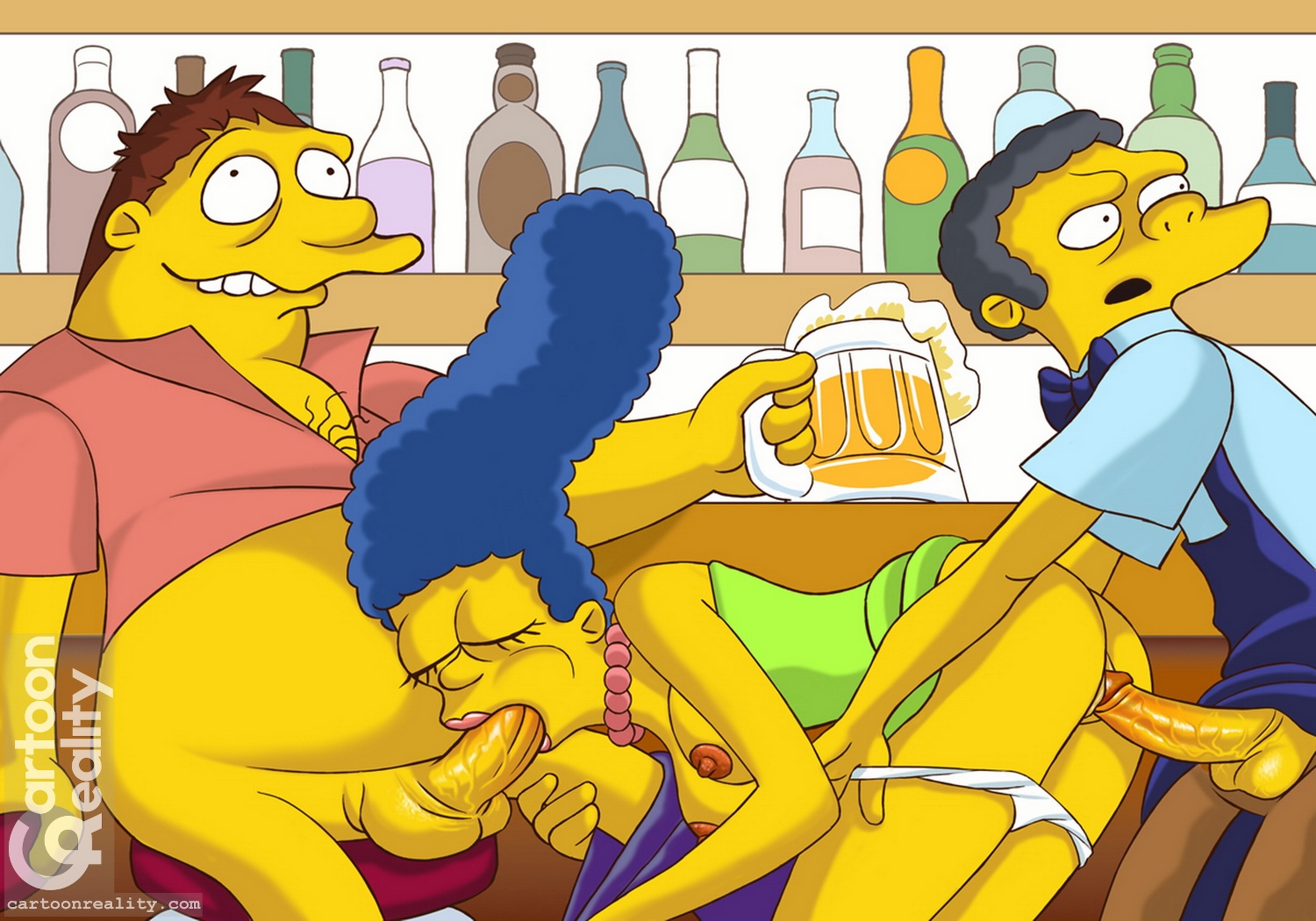 Simpsons threesome 3some group cartoon porn